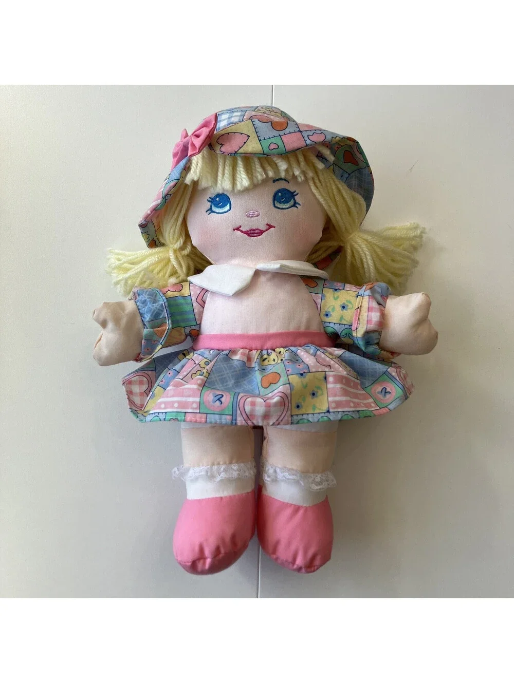 VTG Precious Mine Dolly Soft Rag Doll Yarn Hair 14